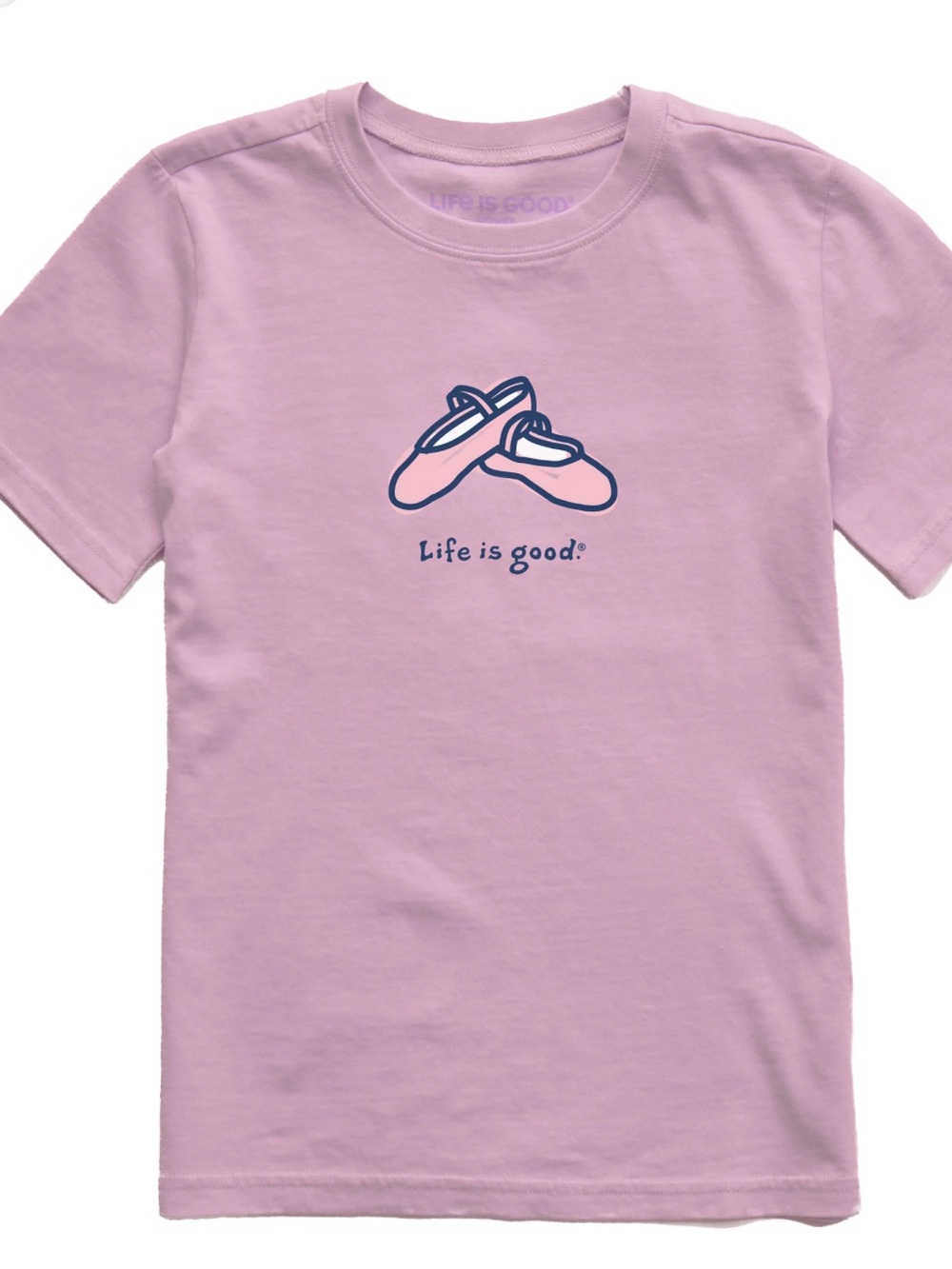 Life is good Kids Ballet Slippers Short Sleeve Crusher Tee size XS NEW